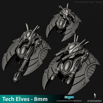 Tech Elves Heavy Destroyer Tank | 8mm Epic Scale Sci-Fi Vehicle Miniatures