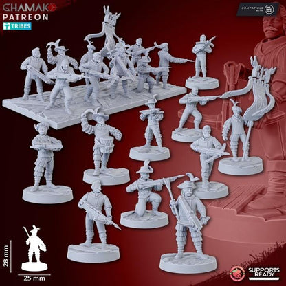 The Human Empire Ranged Infantrymen | 28mm Heroic-Scale Fantasy Infantry Miniatures