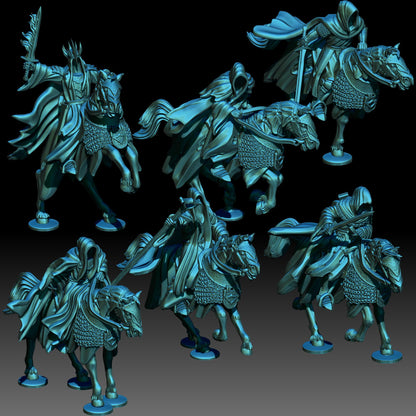 The 9 Lords on Horseback | 28mm Scale Fantasy Cavalry Miniatures