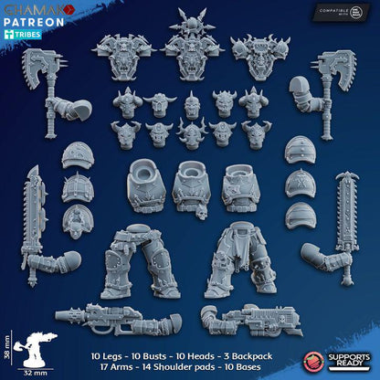 Heretic Militum Core Troops | 32/28mm Heroic-Scale Sci-Fi Power Armoured Infantry