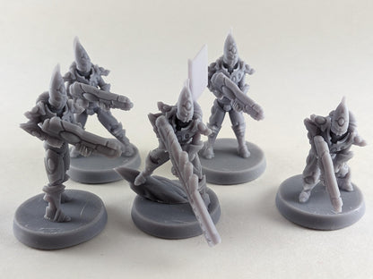 Tech Elves Elite Specialty Warriors | 32/28mm Heroic-Scale Sci-Fi Infantry Miniatures