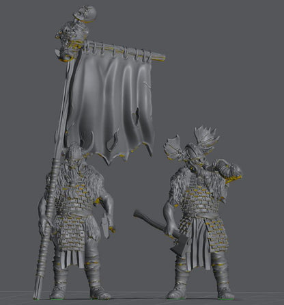 Savage Hillmen Command | 28mm Scale Fantasy Infantry Miniatures