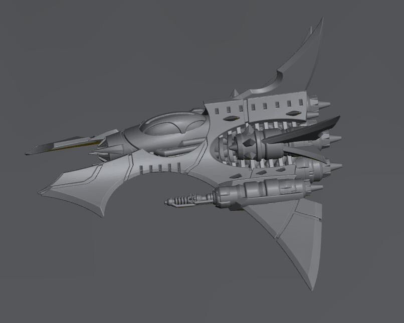 Cursed Elves Aerial Bomber | 8mm Epic Scale Sci-Fi Vehicle Miniatures
