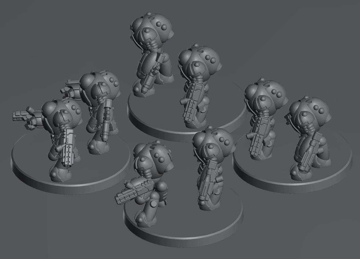 Skyborn Battlesuits | 8mm Epic Scale Sci-Fi Walker Miniature