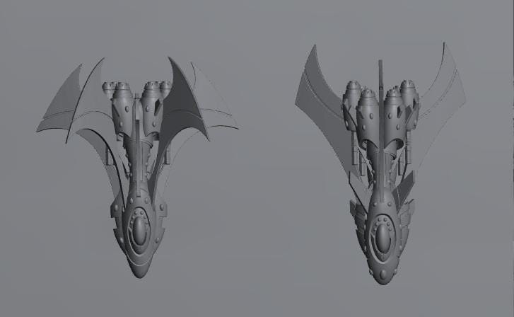 Tech Elves Fleet Scale Cruiser | Space Fleet Scale Sci-Fi Miniatures