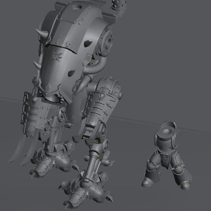 Corrupted Knight | 32/28mm Heroic-Scale Sci-Fi War Engine