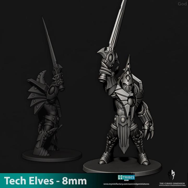 Tech Elves God | 8mm Epic Scale Sci-Fi Titan Miniature