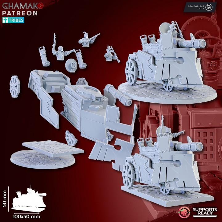 The Human Empire Steam Tank | 28mm Heroic-Scale Fantasy War Machine Miniatures