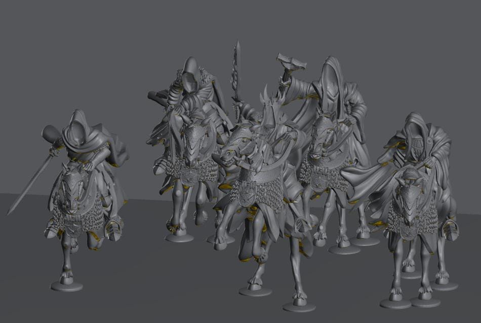 The 9 Lords on Horseback | 28mm Scale Fantasy Cavalry Miniatures