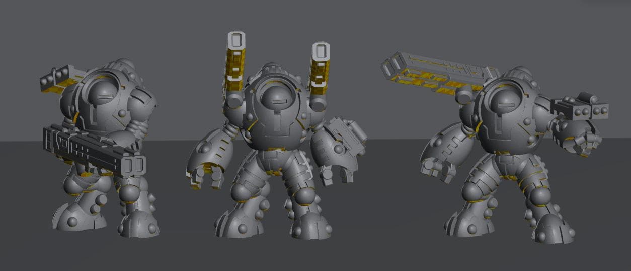 Skyborn Heavy Battlesuits | 8mm Epic Scale Sci-Fi Walker Miniature