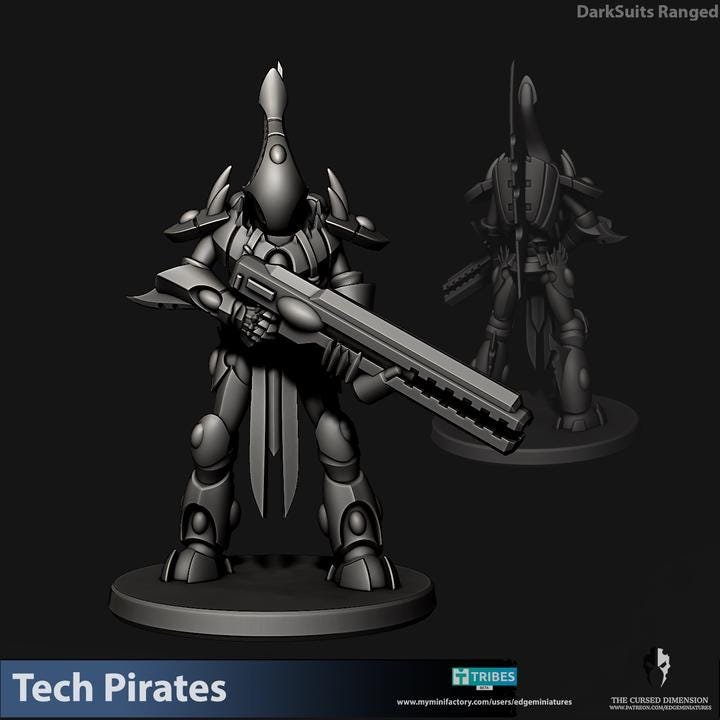 Tech Pirates Dark Suits | 32/28mm Heroic-Scale Sci-Fi Miniatures