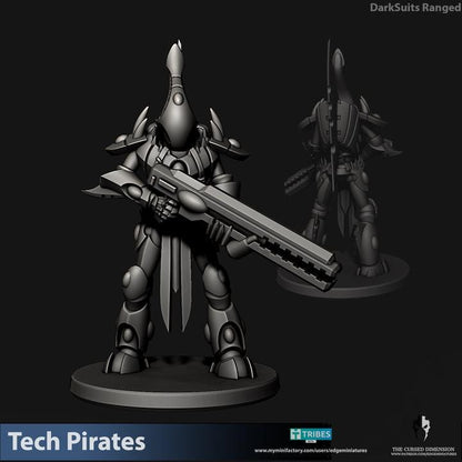 Tech Pirates Dark Suits | 32/28mm Heroic-Scale Sci-Fi Miniatures