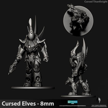 Cursed Elves Titan Knight | 8mm Epic Scale Sci-Fi Titan Miniature
