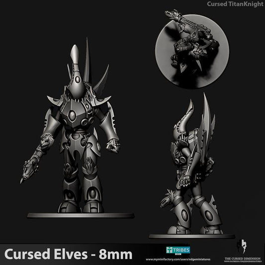 Cursed Elves Titan Knight | 8mm Epic Scale Sci-Fi Titan Miniature