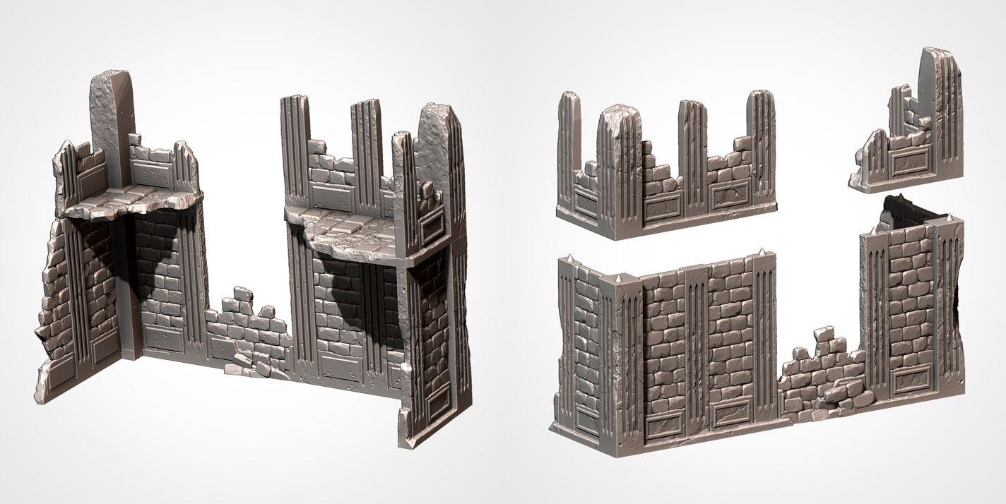 City Ruins (Old School)| 32/28mm Wargaming Scenery and Miniature Terrain
