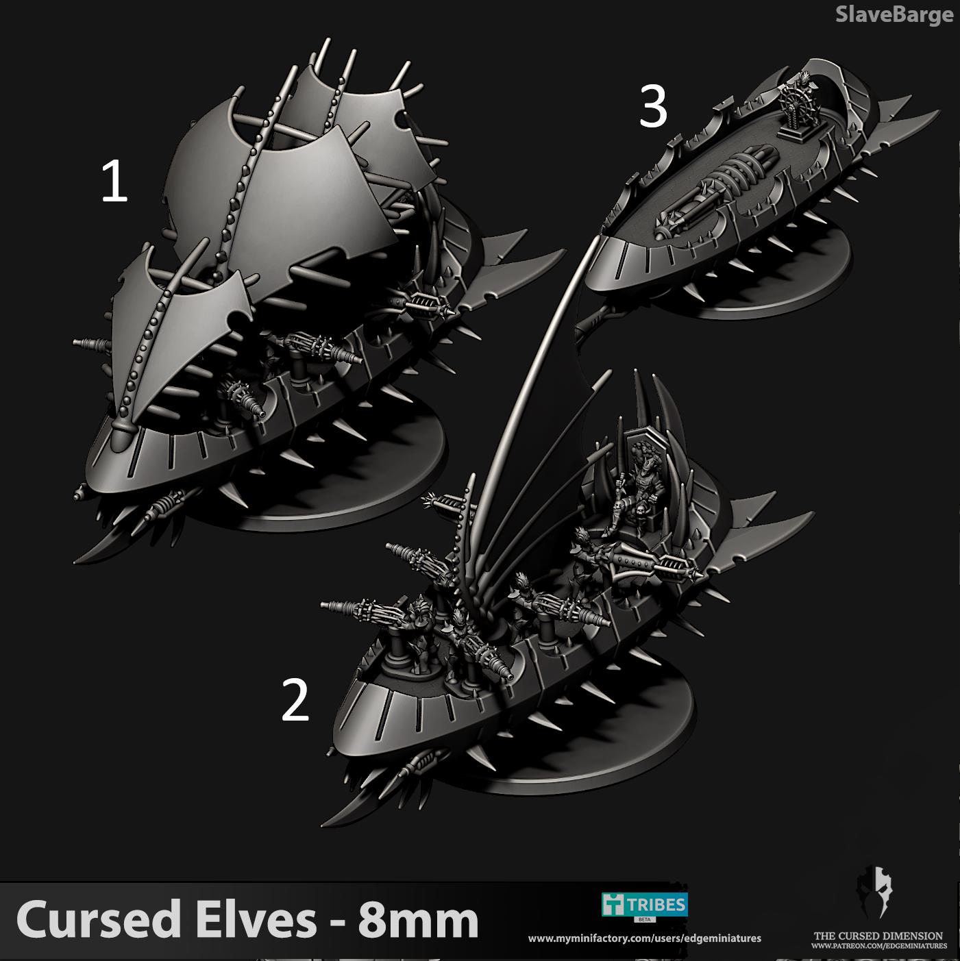 Cursed Elves Slave Barge | 8mm Epic Scale Sci-Fi Vehicle Miniatures