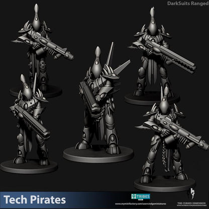 Tech Pirates Dark Suits | 32/28mm Heroic-Scale Sci-Fi Miniatures