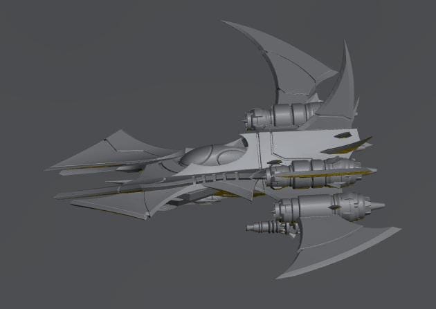 Cursed Elves Fighters | 8mm Epic Scale Sci-Fi Vehicle Miniatures