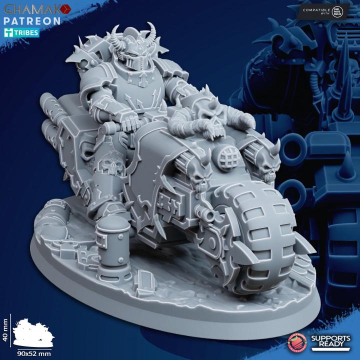 Heretic Traitor Bikes | 32/28mm Heroic-Scale Sci-Fi Power Armoured Bikes