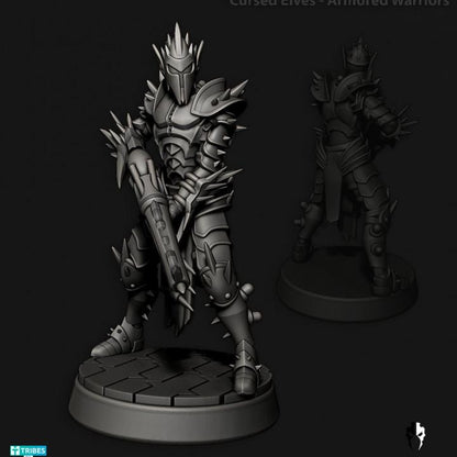 Cursed Elves Warriors | 32/28mm Heroic-Scale Sci-Fi Infantry Miniatures