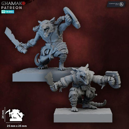 Ratmen Warriors | 28mm Heroic-Scale Fantasy Infantry Miniatures