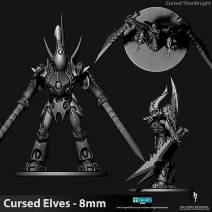 Cursed Elves Titan Knight | 8mm Epic Scale Sci-Fi Titan Miniature