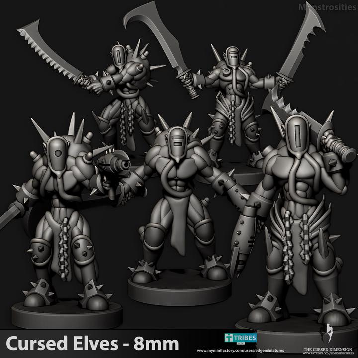 Cursed Elves Monstrosities | 8mm Epic Scale Sci-Fi Infantry Miniatures