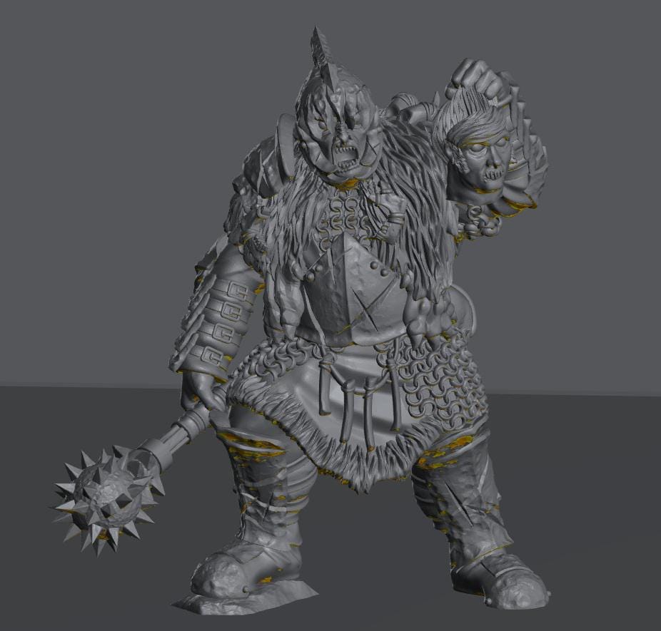 Generic Orc Hero | 28mm Scale Fantasy Infantry Miniatures