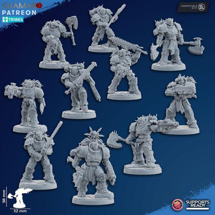 Heretic Militum Core Troops | 32/28mm Heroic-Scale Sci-Fi Power Armoured Infantry