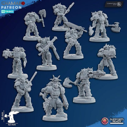 Heretic Militum Core Troops | 32/28mm Heroic-Scale Sci-Fi Power Armoured Infantry