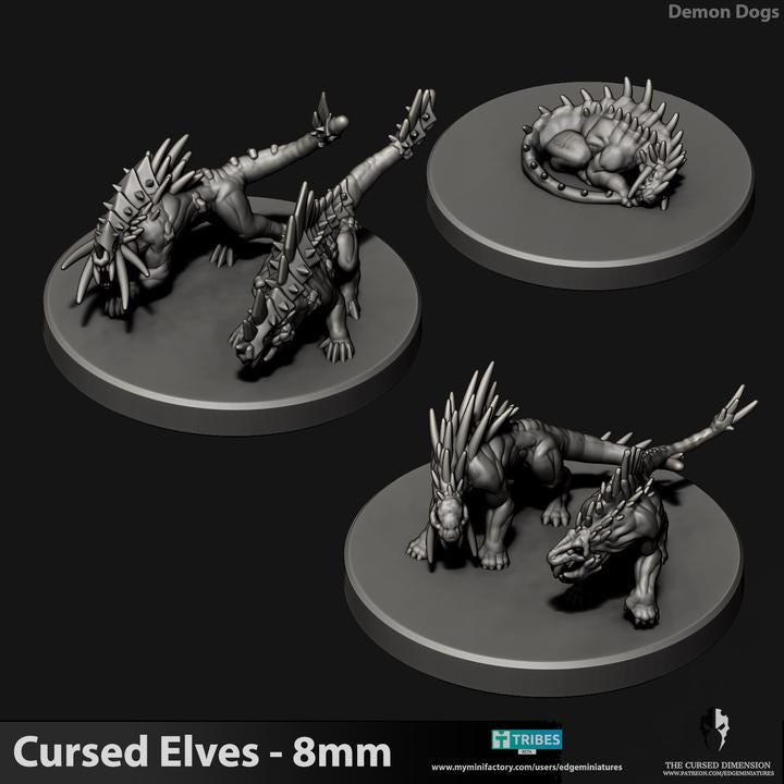 Cursed Elves Beast Squadron | 8mm Epic Scale Sci-Fi Infantry Miniatures