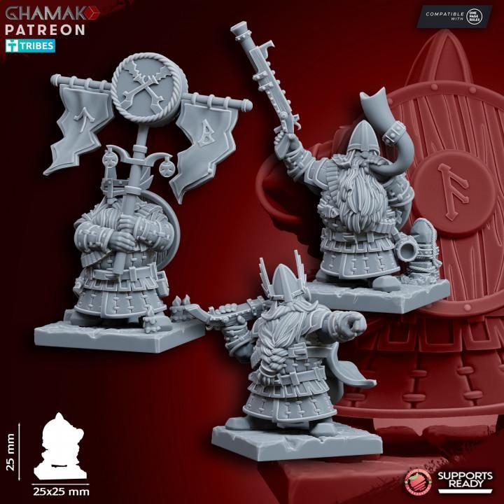 Dwarf Ranged Infantry | 28mm Heroic-Scale Fantasy Infantry Miniatures