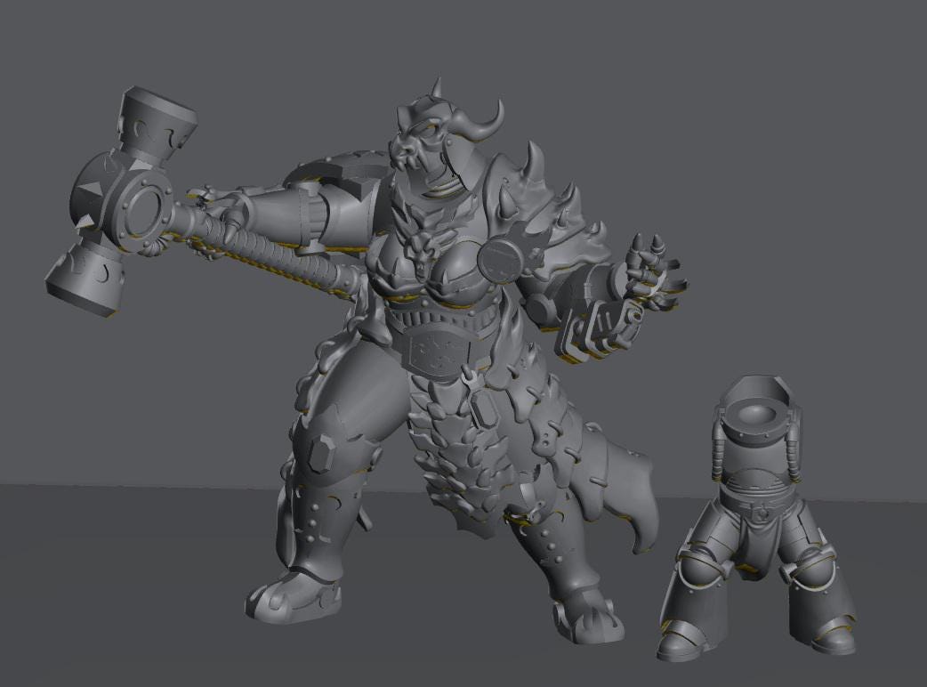 Iskra Nova The Firestorm | 32/28mm Heroic-Scale Sci-Fi Heavy Power Armour Infantry Leader