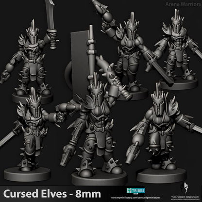 Cursed Elves Warriors | 8mm Epic Scale Sci-Fi Infantry Miniatures