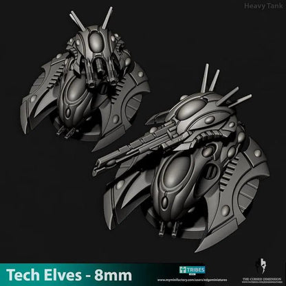 Tech Elves Heavy Tank | 8mm Epic Scale Sci-Fi Vehicle Miniatures