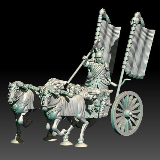 Chariot Raiders King | 28mm Scale Fantasy War Machine Miniatures