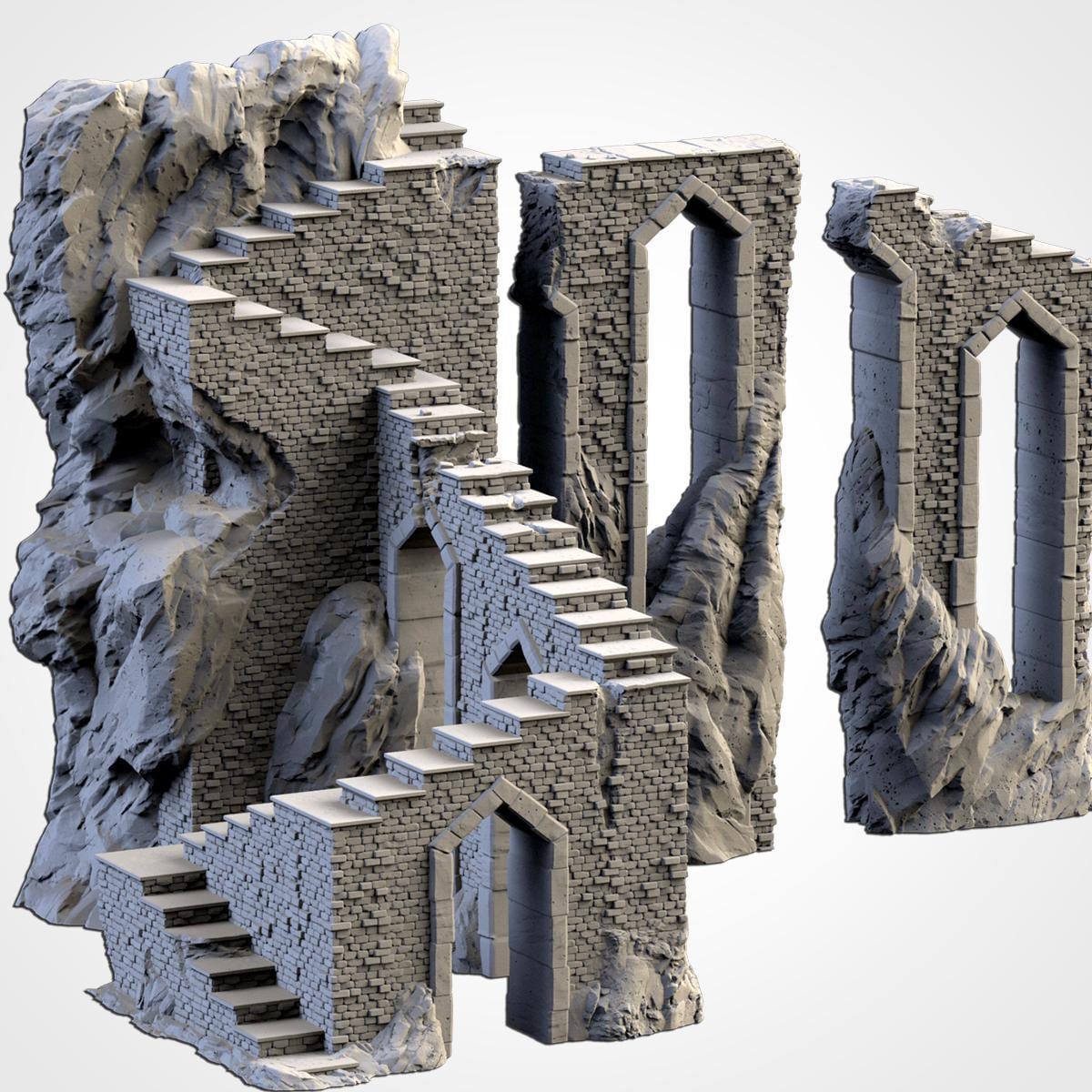 Dwarven Underground Mines and Stairs | 32/28mm Wargaming Scenery and Miniature Terrain
