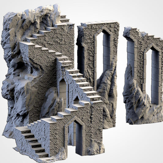 Dwarven Underground Mines and Stairs | 32/28mm Wargaming Scenery and Miniature Terrain