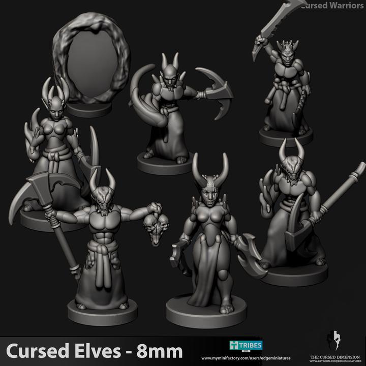 Cursed Elves Warriors | 8mm Epic Scale Sci-Fi Infantry Miniatures
