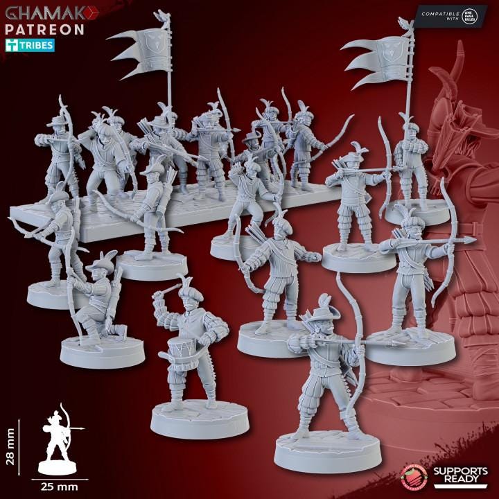 The Human Empire Ranged Infantrymen | 28mm Heroic-Scale Fantasy Infantry Miniatures