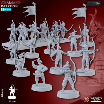 The Human Empire Ranged Infantrymen | 28mm Heroic-Scale Fantasy Infantry Miniatures