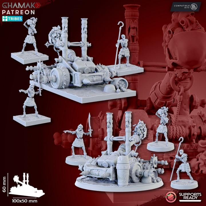 Undead Pharaohs Sand Catapult | 28mm Heroic-Scale Fantasy War Machine Miniatures