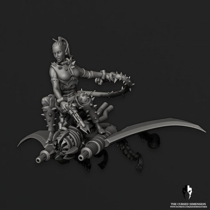 Cursed Elves Speed Freak Riders | 32/28mm Heroic-Scale Sci-Fi Miniatures
