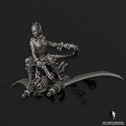 Cursed Elves Speed Freak Riders | 32/28mm Heroic-Scale Sci-Fi Miniatures