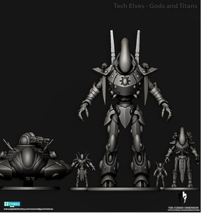 Tech Elves/Cursed Elves Titan Knight | 32/28mm Heroic-Scale Sci-Fi  Miniatures