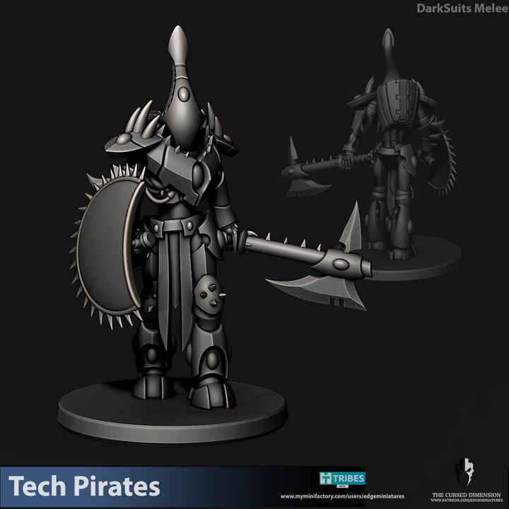 Tech Pirates Dark Suits | 32/28mm Heroic-Scale Sci-Fi Miniatures