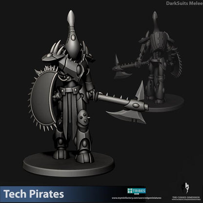 Tech Pirates Dark Suits | 32/28mm Heroic-Scale Sci-Fi Miniatures