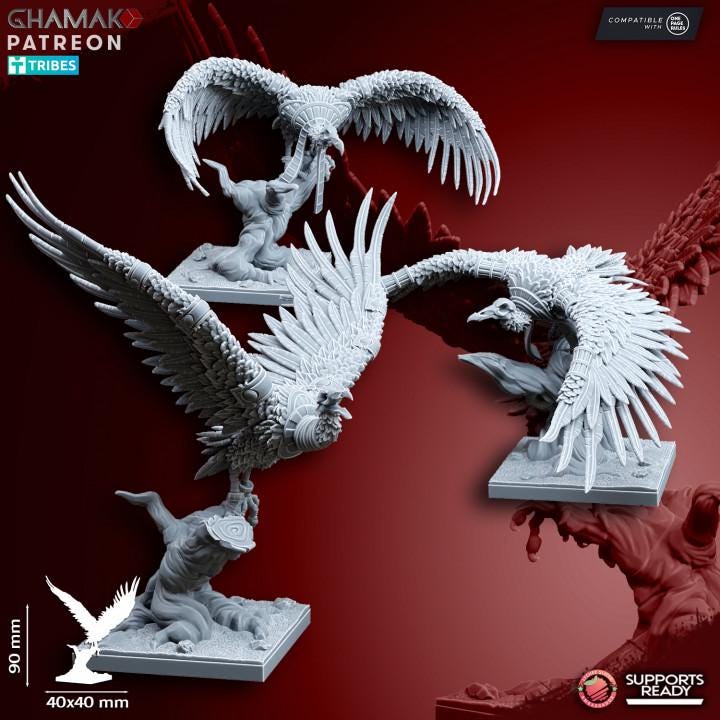 Undead Pharaohs Sand Vulture | 28mm Heroic-Scale Fantasy Beast Miniatures