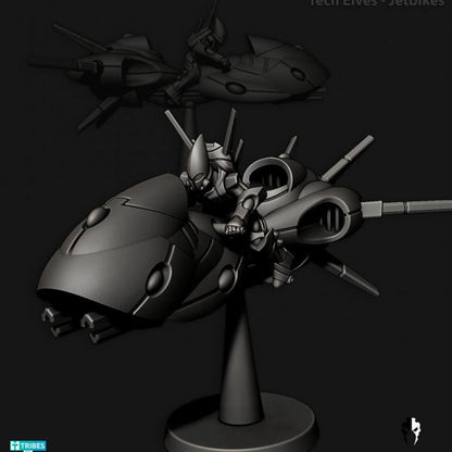 Tech Elves Jetbikes | 32/28mm Heroic-Scale Sci-Fi Bike Miniatures