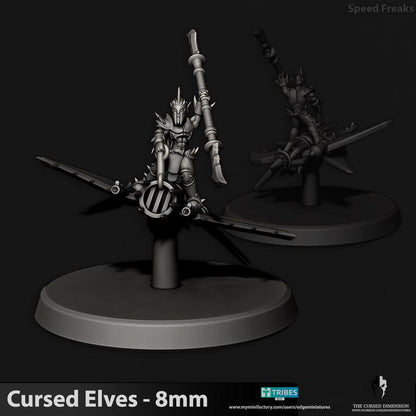 Cursed Elves Speed Freaks | 8mm Epic Scale Sci-Fi Jump Infantry Miniatures